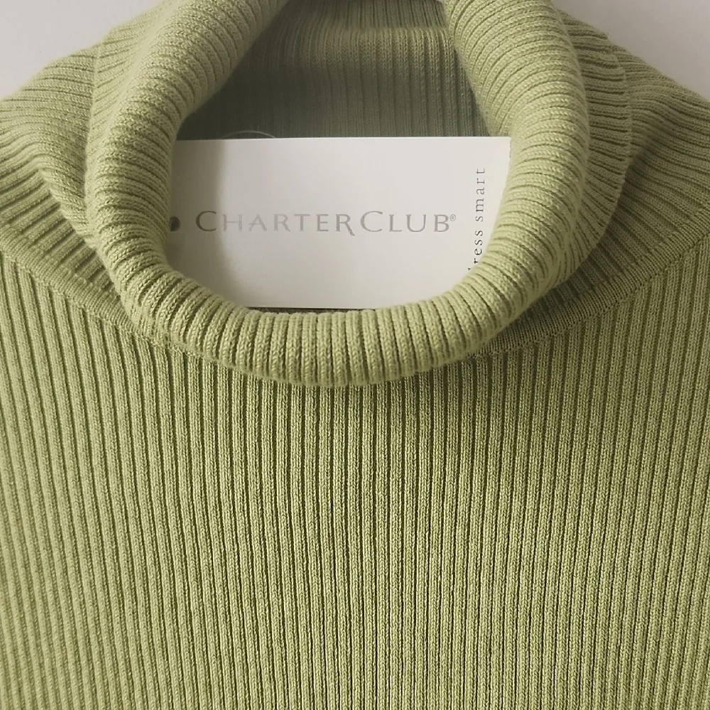 Charter Club Light Green Cowl Neck Sweater - Picture 4 of 7